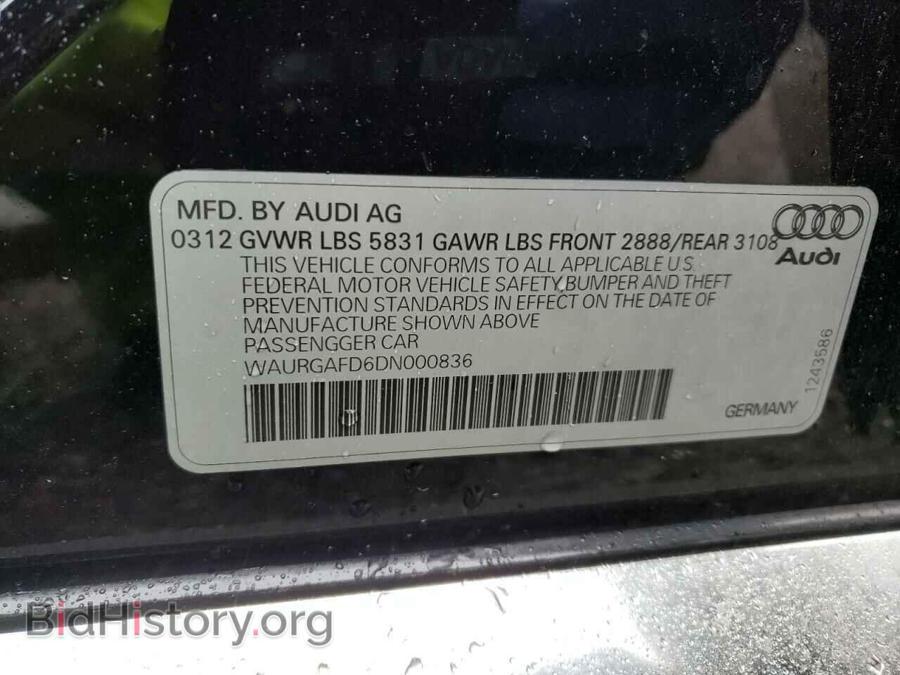 2013 AUDI A8 - VIN: WAURGAFD6DN000836 - Фото 10