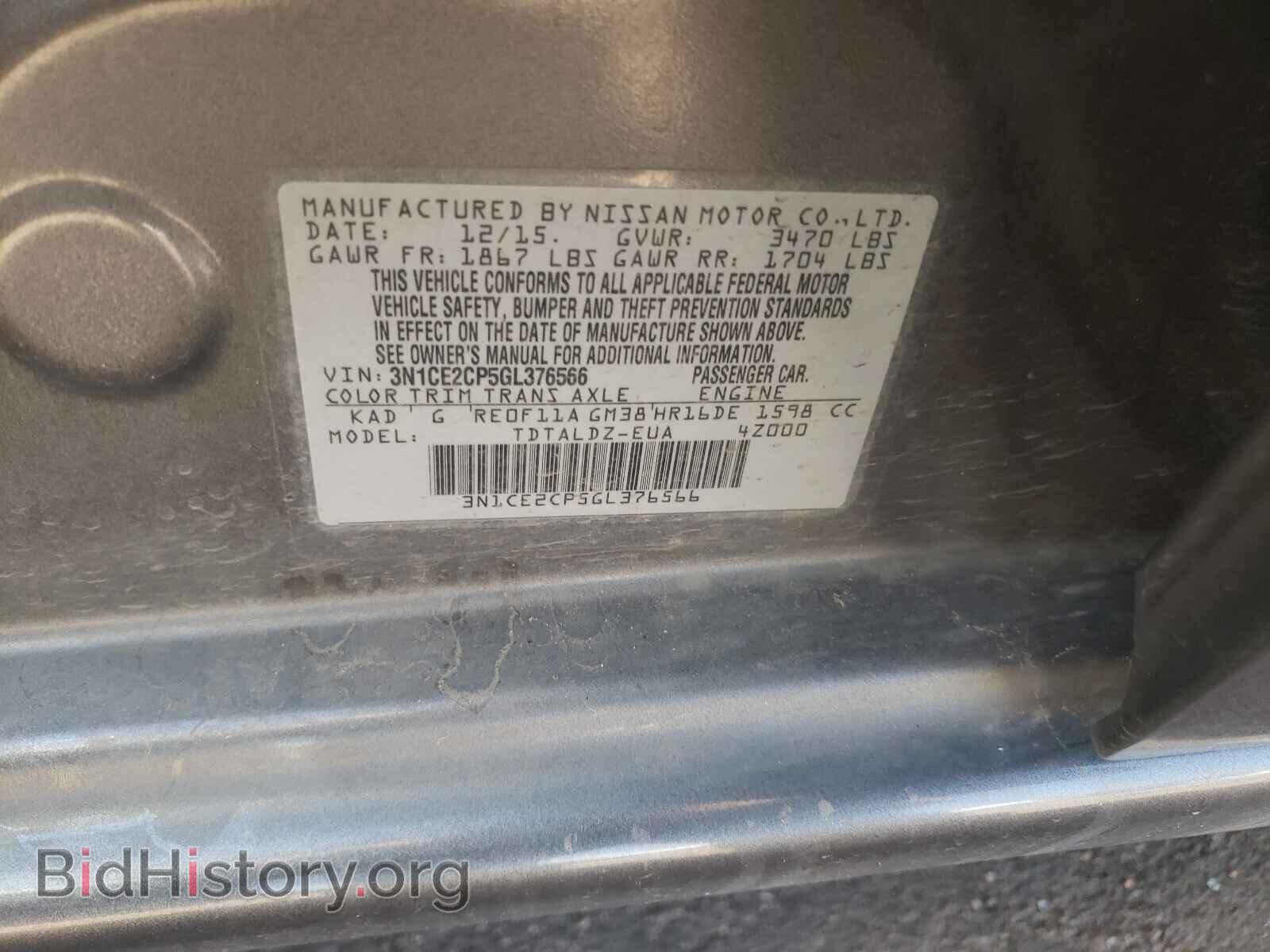 2016 NISSAN VERSA - VIN: 3N1CE2CP5GL376566 - Photo 10