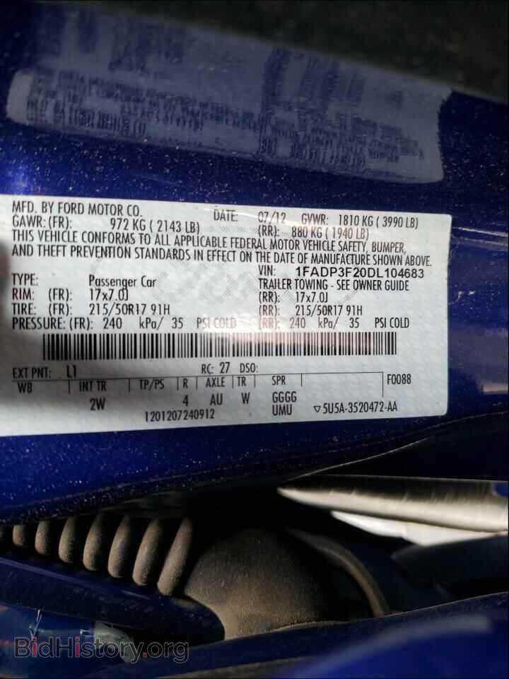 2013 FORD FOCUS - VIN: 1FADP3F20DL104683 - Photo 10