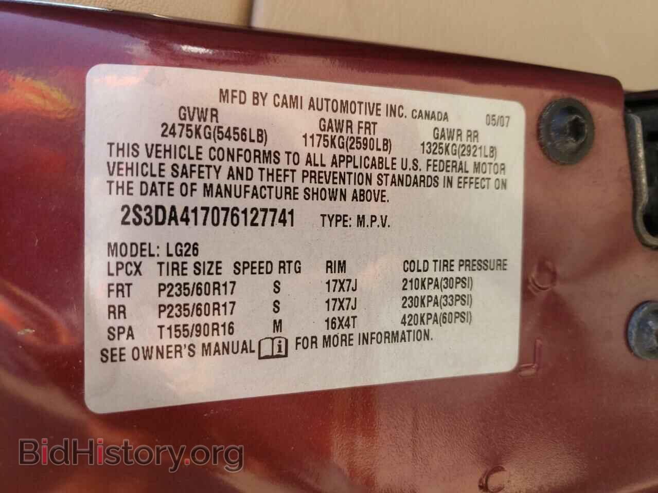 2007 SUZUKI XL7 - VIN: 2S3DA417076127741 - Фото 10