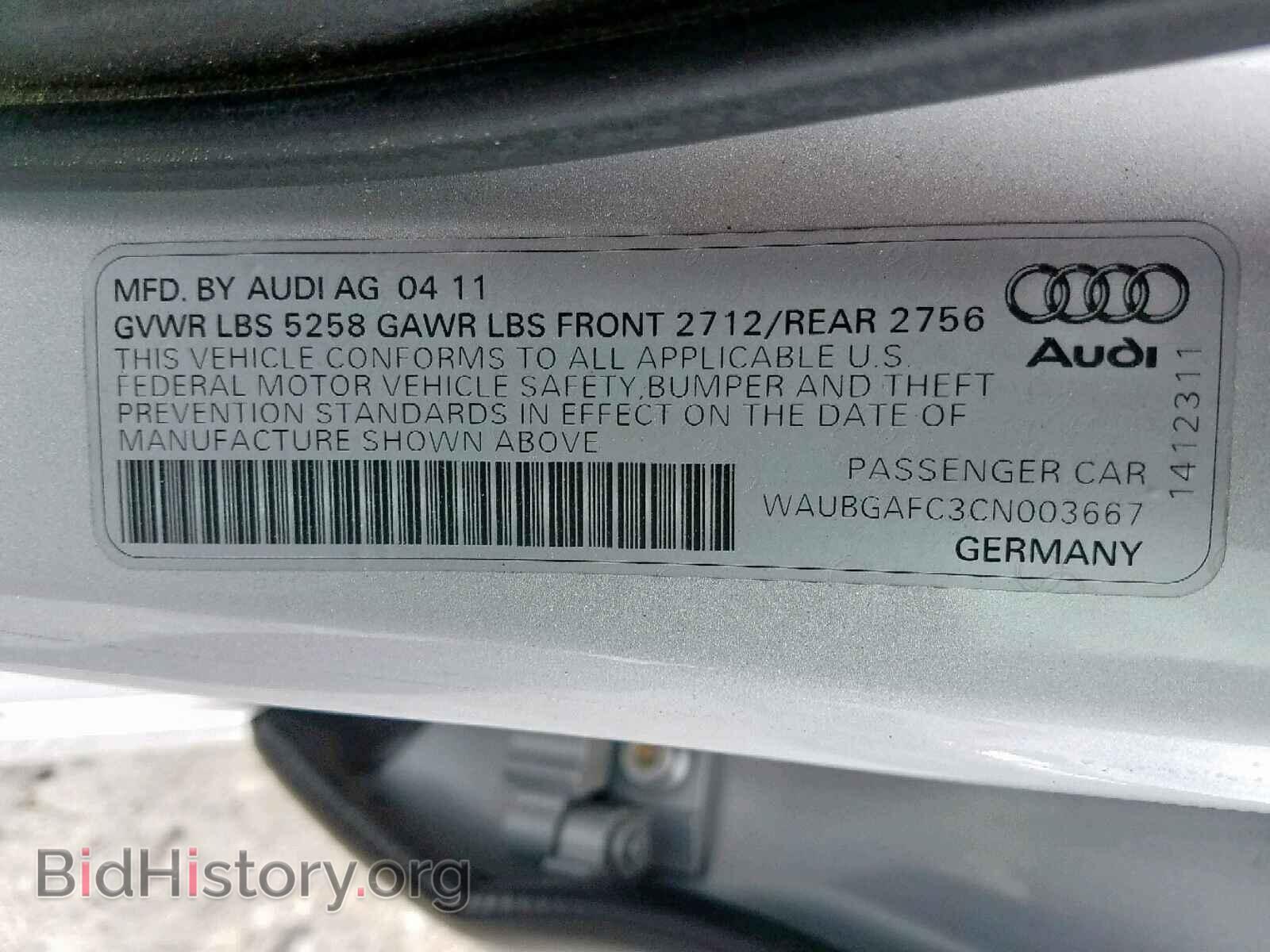 2012 AUDI A6 - VIN: WAUBGAFC3CN003667 - Photo 10