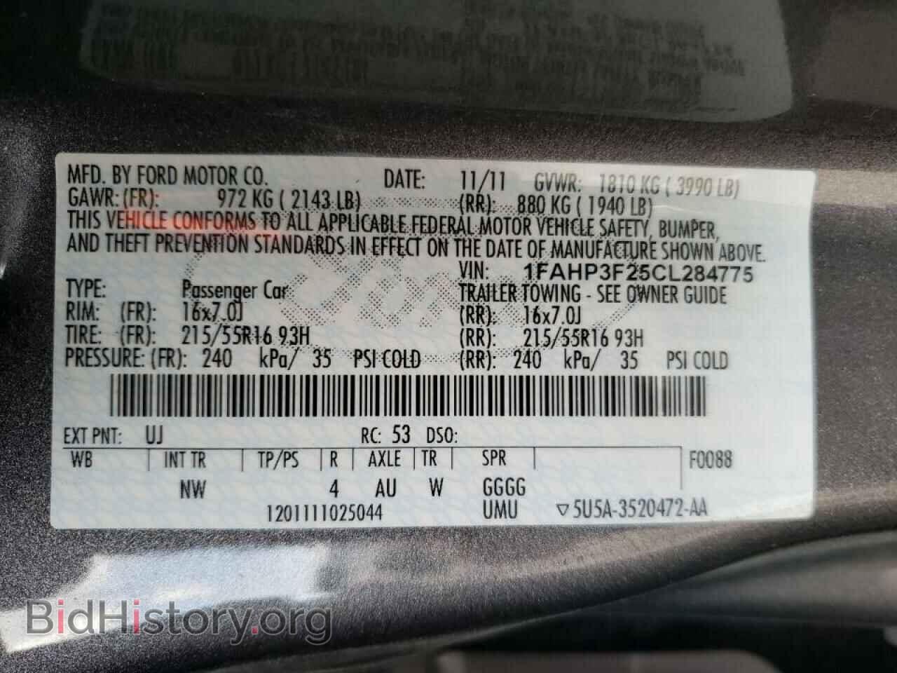 2012 FORD FOCUS - VIN: 1FAHP3F25CL284775 - Фото 10
