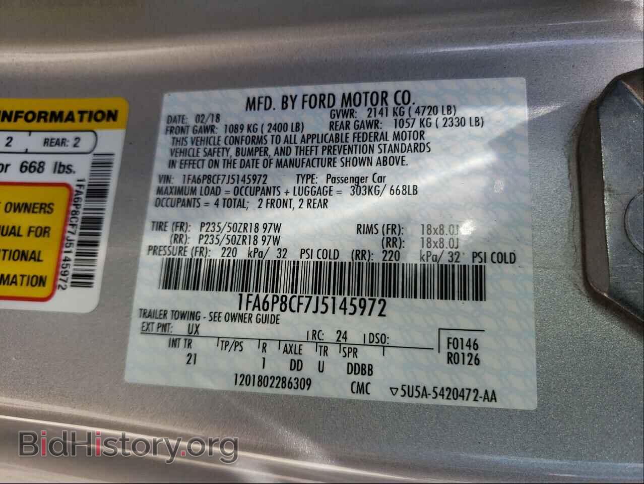 2018 FORD MUSTANG - VIN: 1FA6P8CF7J5145972 - Фото 10
