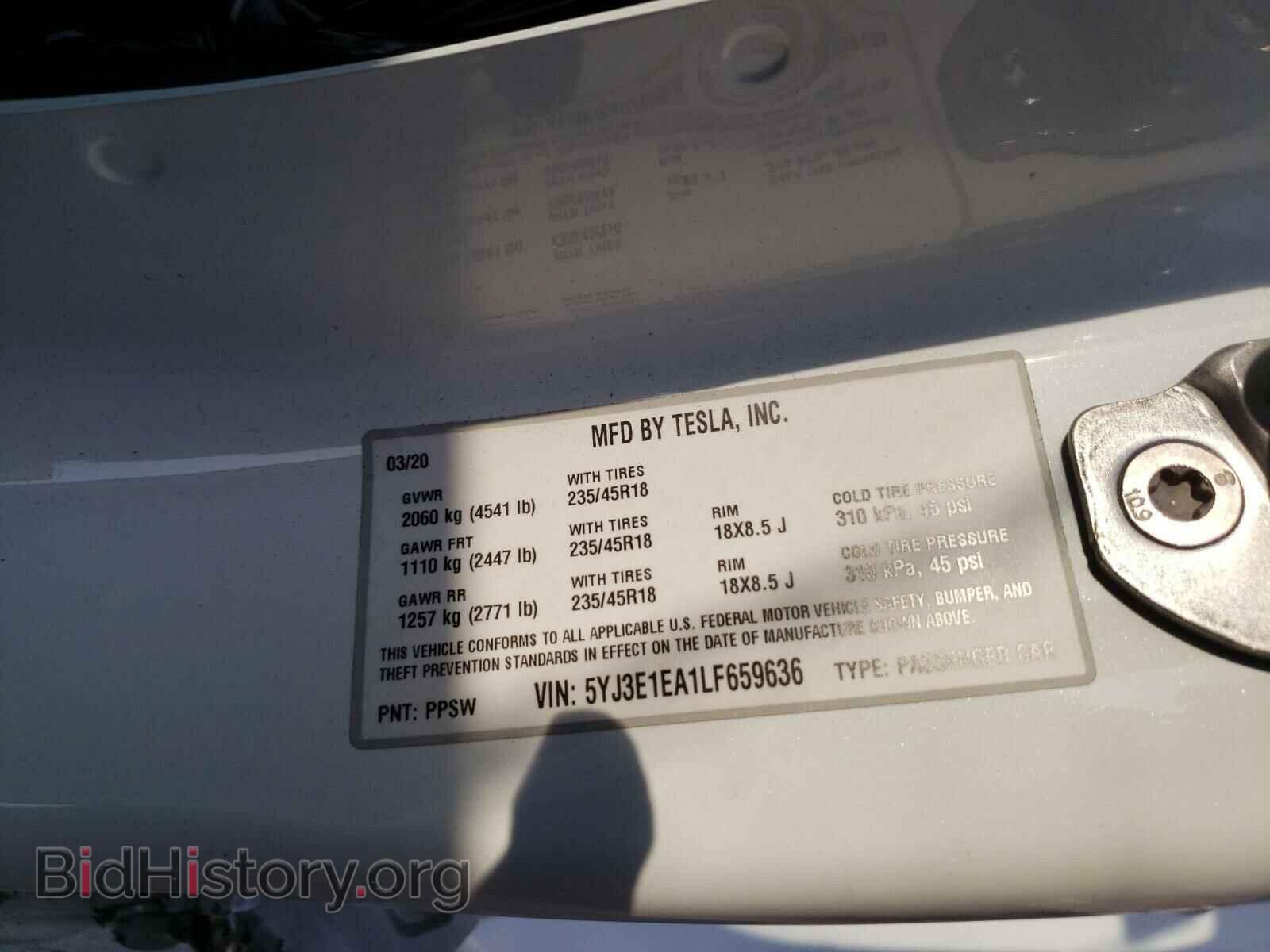 2020 TESLA MODEL 3 - VIN: 5YJ3E1EA1LF659636 - Photo 10