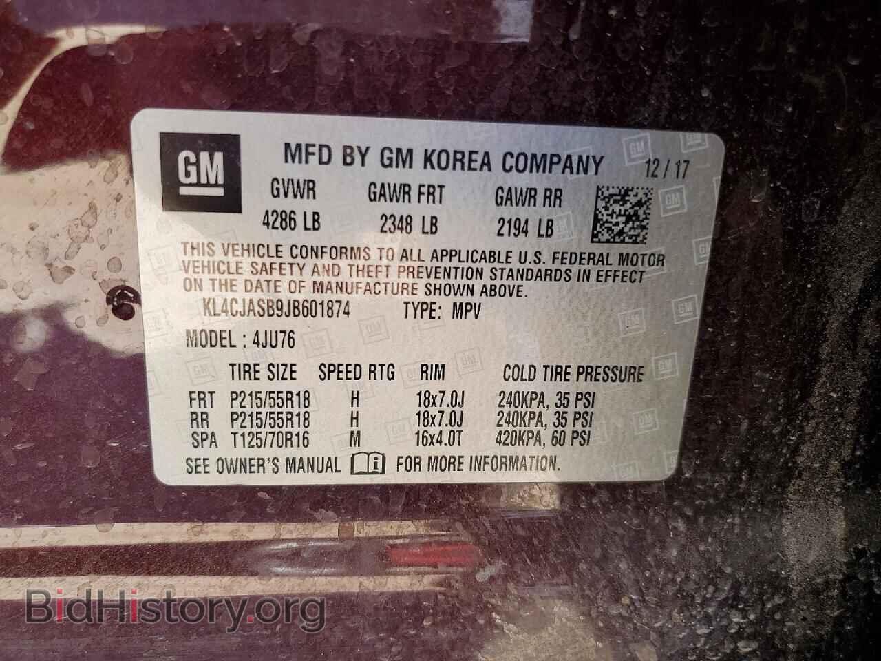 2018 BUICK ENCORE - VIN: KL4CJASB9JB601874 - Photo 12