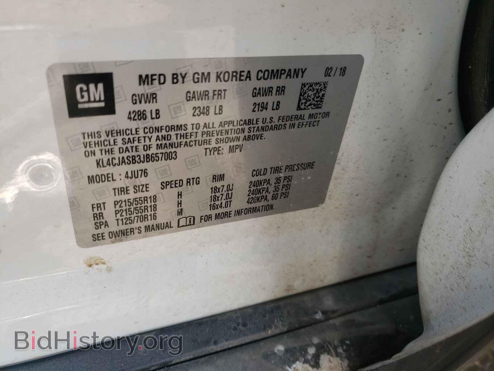 2018 BUICK ENCORE - VIN: KL4CJASB3JB657003 - Photo 10