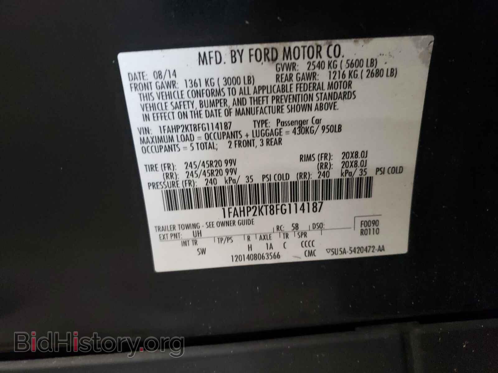 2015 FORD TAURUS - VIN: 1FAHP2KT8FG114187 - Фото 10