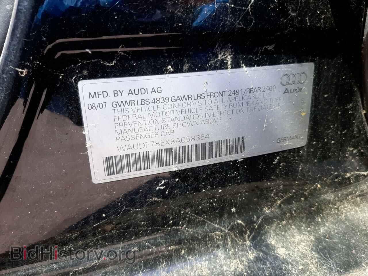 2008 AUDI A4 - VIN: WAUDF78EX8A058354 - Фото 10