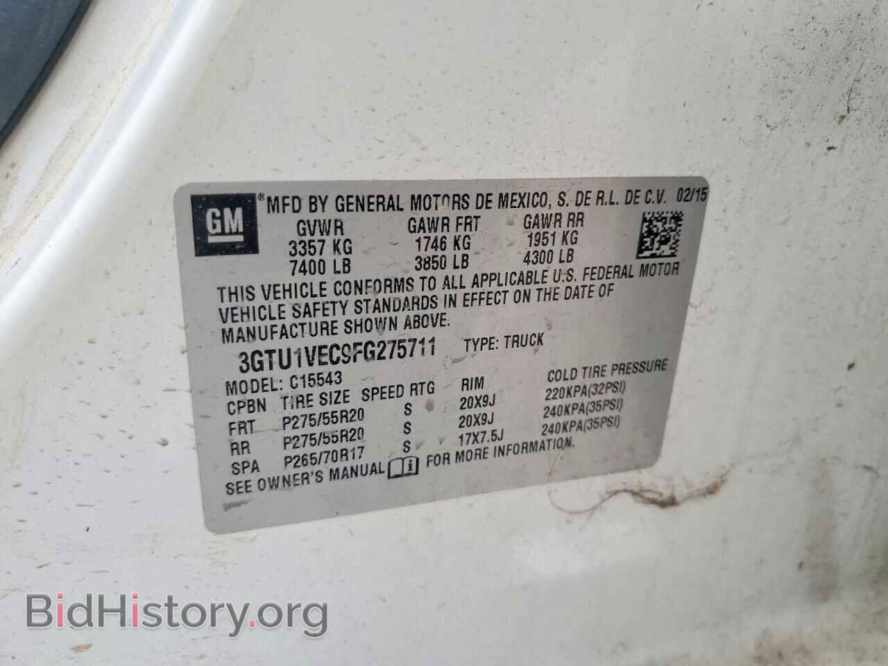 2015 GMC SIERRA - VIN: 3GTU1VEC9FG275711 - Фото 13