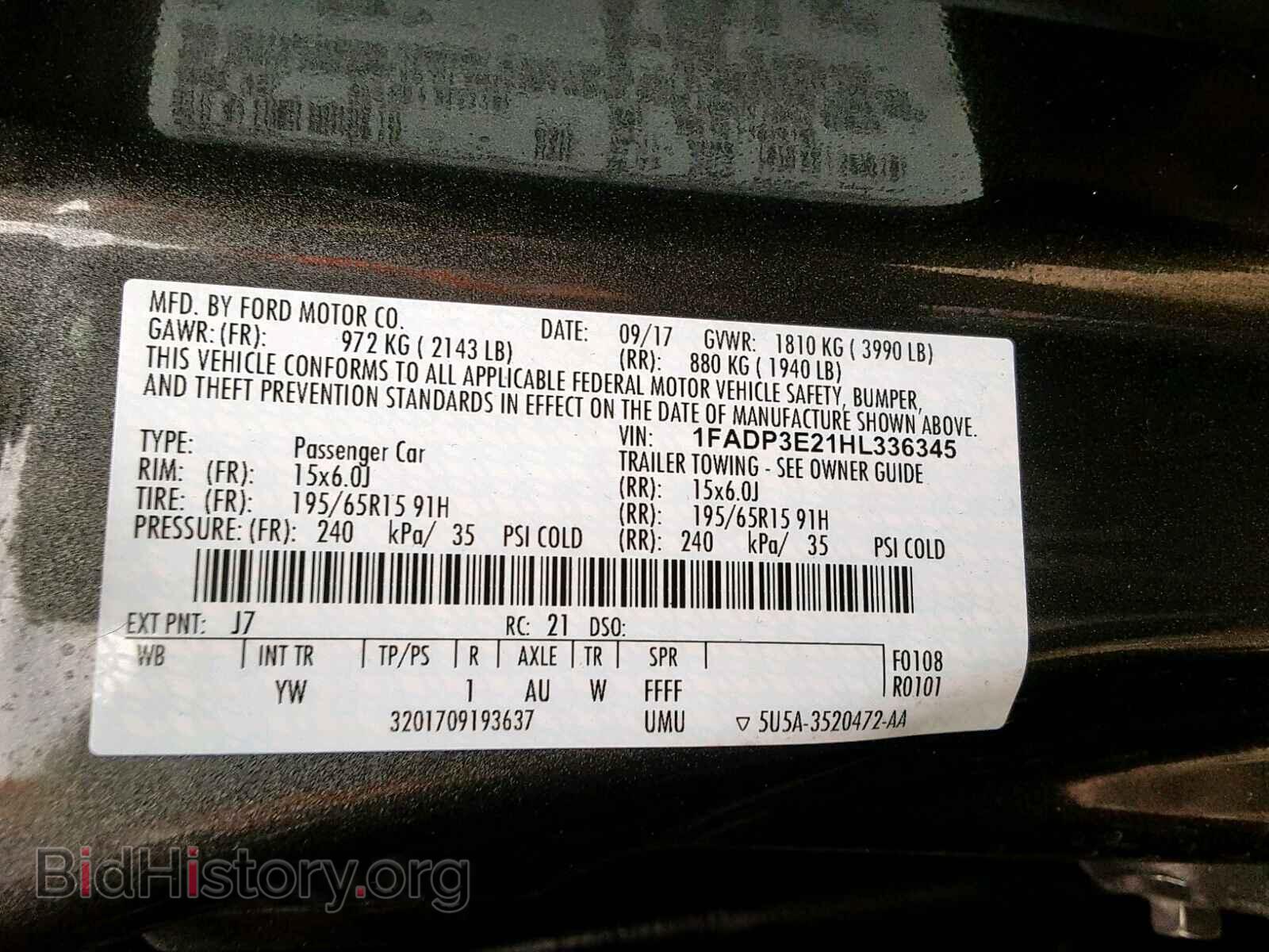 2017 FORD FOCUS - VIN: 1FADP3E21HL336345 - Photo 10