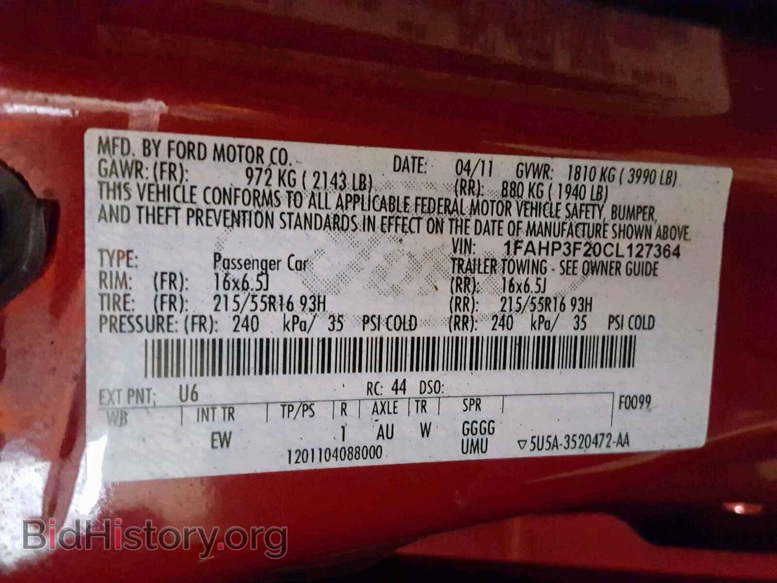 2012 FORD FOCUS SE - VIN: 1FAHP3F20CL127364 - Фото 10