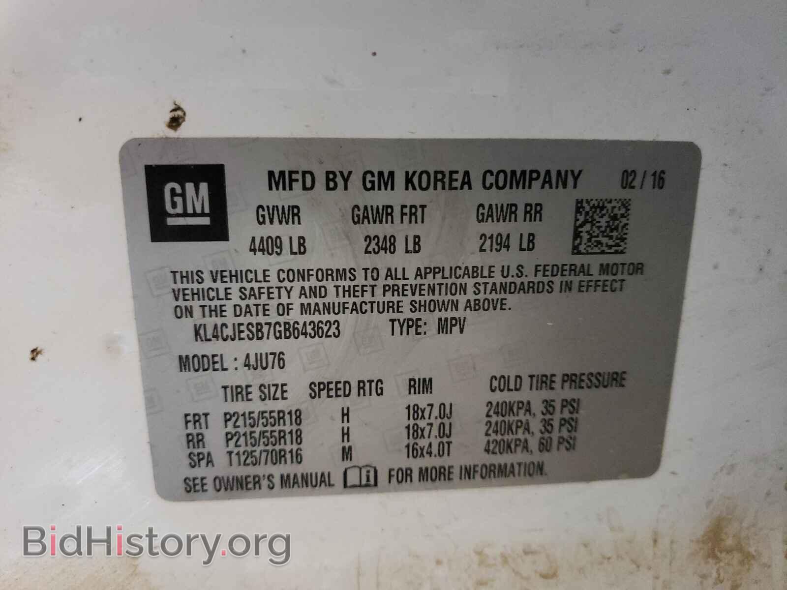 2016 BUICK ENCORE - VIN: KL4CJESB7GB643623 - Photo 10