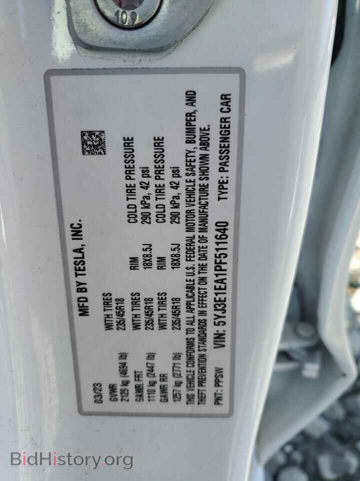 2023 TESLA MODEL 3 - VIN: 5YJ3E1EA1PF511640 - Photo 14
