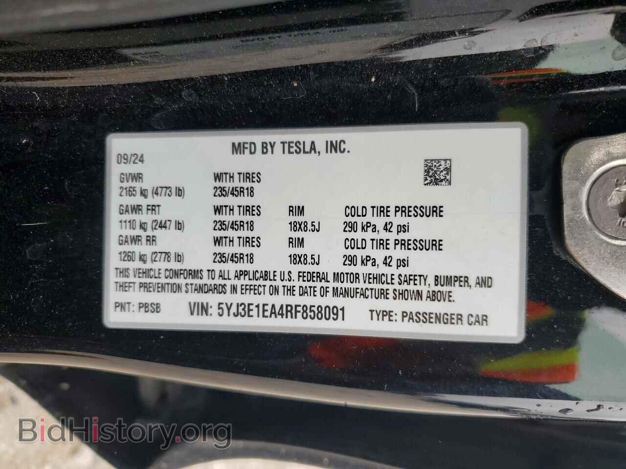 2024 TESLA MODEL 3 - VIN: 5YJ3E1EA4RF858091 - Photo 12
