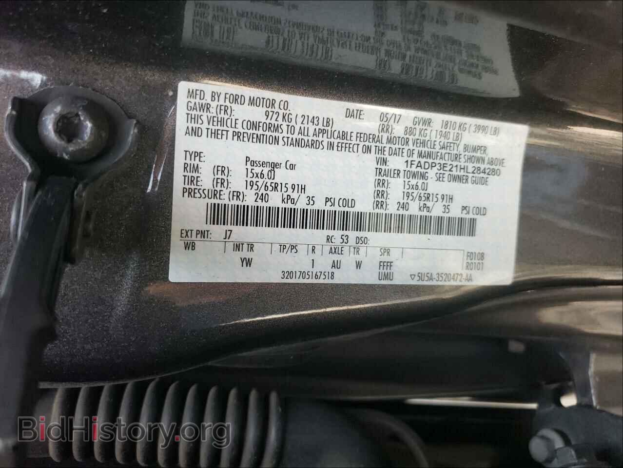 2017 FORD FOCUS - VIN: 1FADP3E21HL284280 - Фото 10