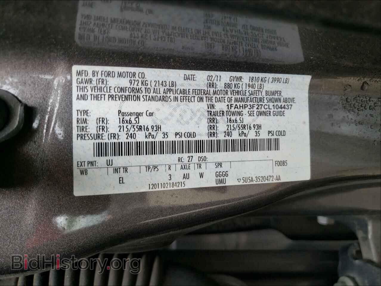 2012 FORD FOCUS - VIN: 1FAHP3F27CL104437 - Photo 10