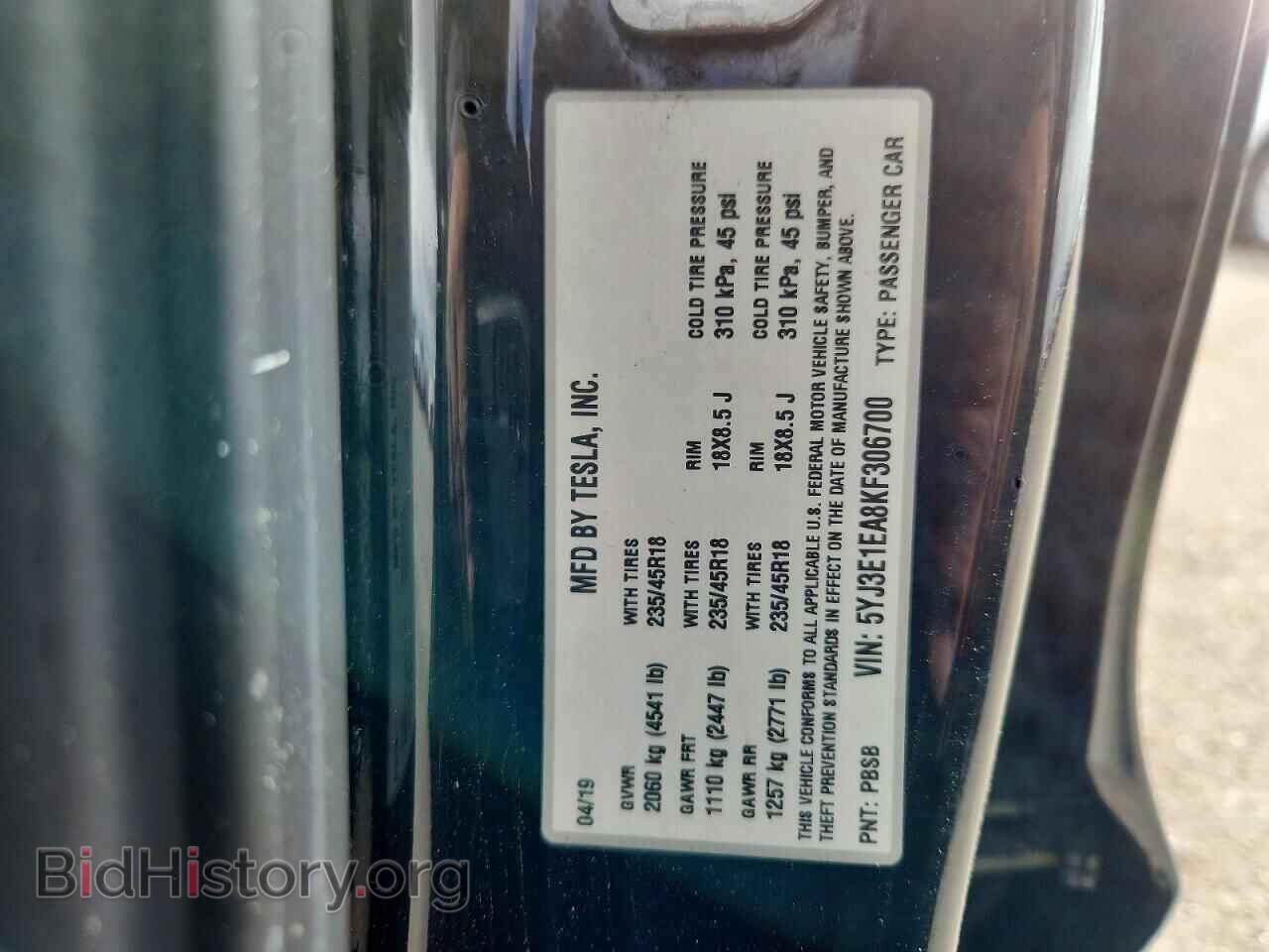 2019 TESLA MODEL 3 - VIN: 5YJ3E1EA8KF306700 - Photo 13