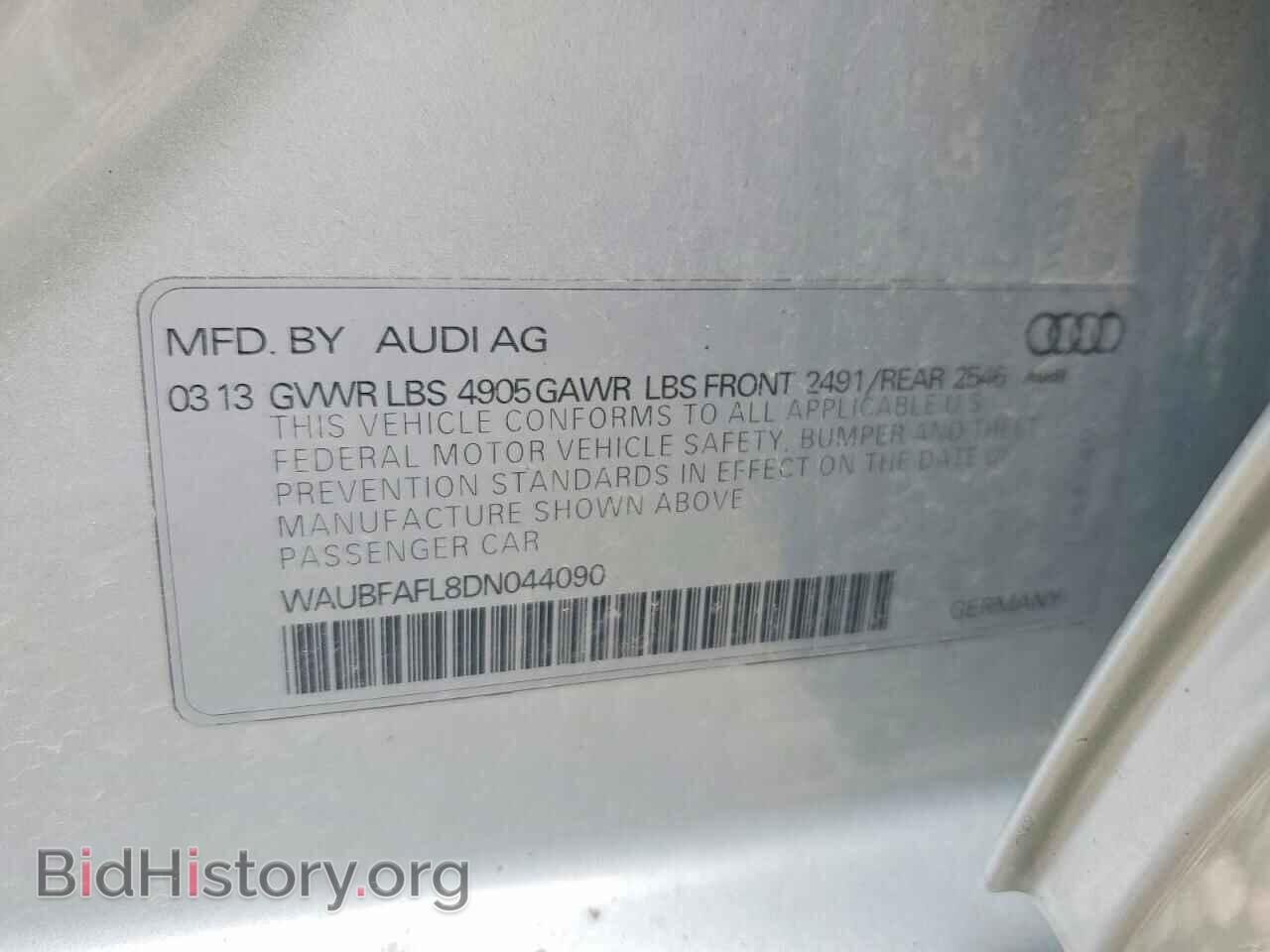2013 AUDI A4 - VIN: WAUBFAFL8DN044090 - Фото 12