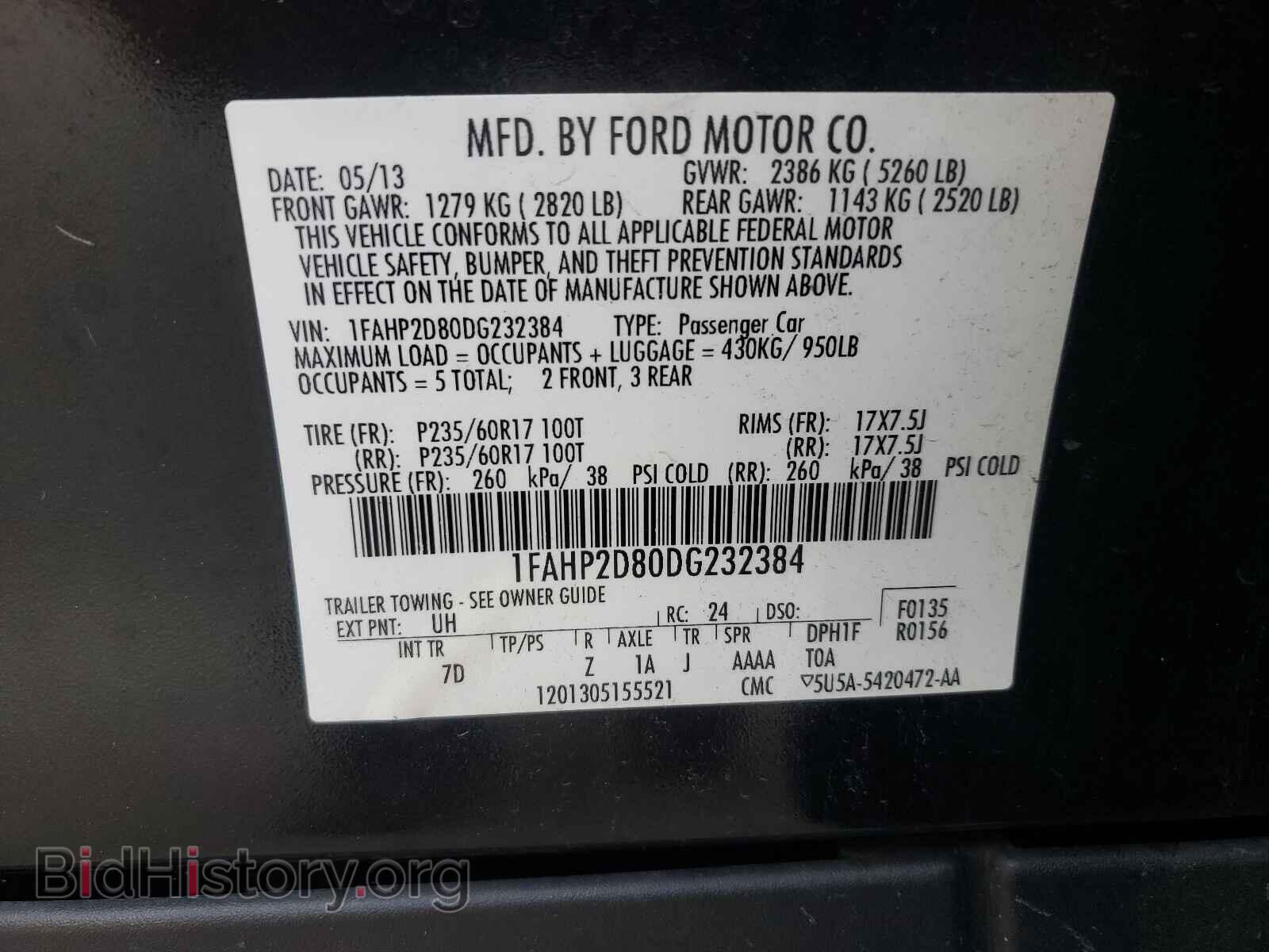 2013 FORD TAURUS - VIN: 1FAHP2D80DG232384 - Photo 10