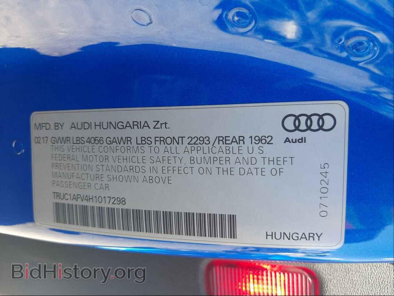 2017 AUDI TTS - VIN: TRUC1AFV4H1017298 - Фото 10