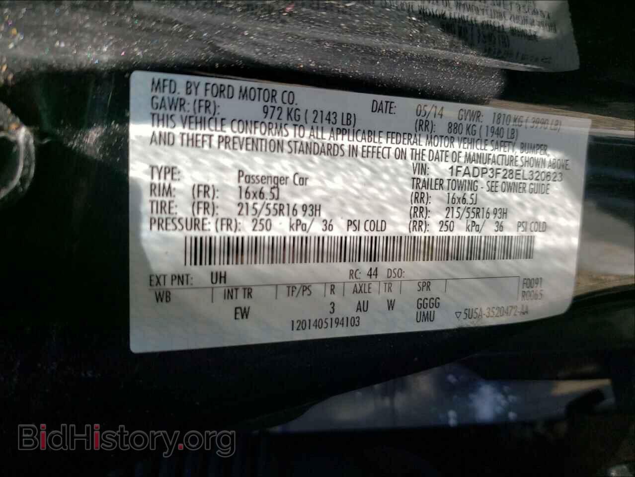 2014 FORD FOCUS - VIN: 1FADP3F28EL320623 - Фото 10