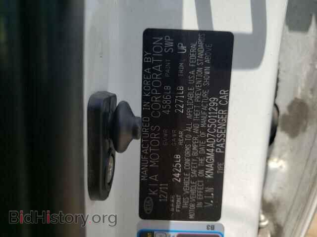 2012 KIA OPTIMA - VIN: KNAGM4AD7C5011299 - Фото 10
