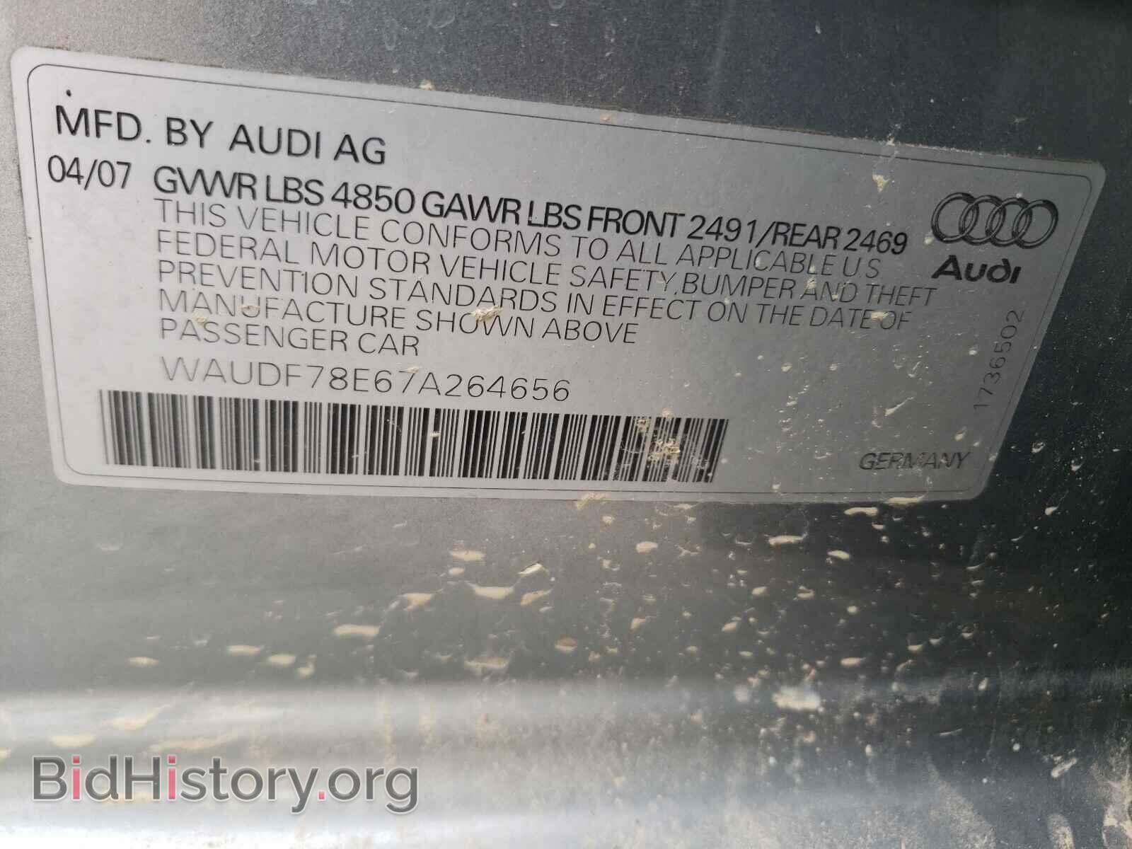 2007 AUDI A4 - VIN: WAUDF78E67A264656 - Photo 10