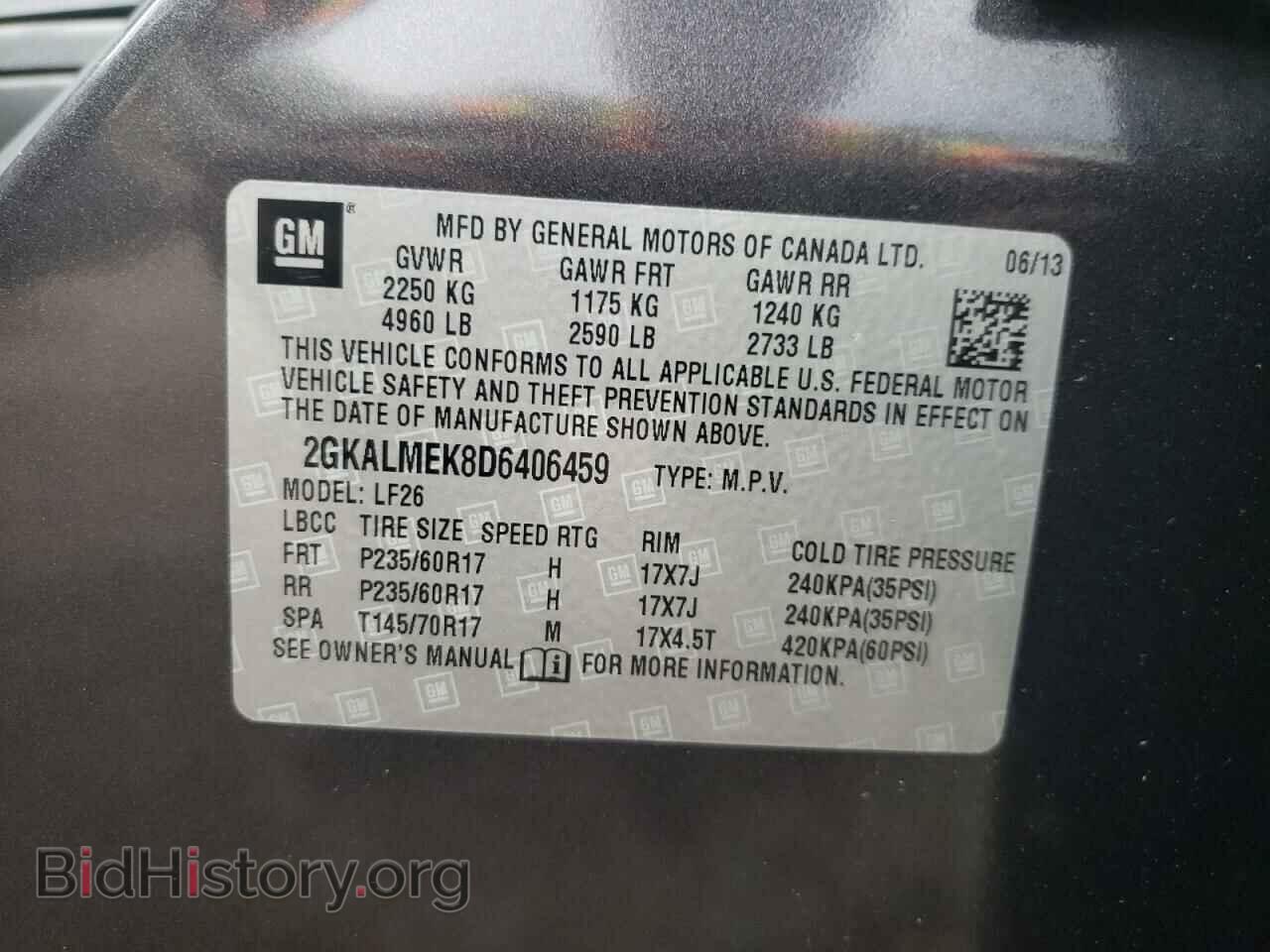 2013 GMC TERRAIN - VIN: 2GKALMEK8D6406459 - Photo 10