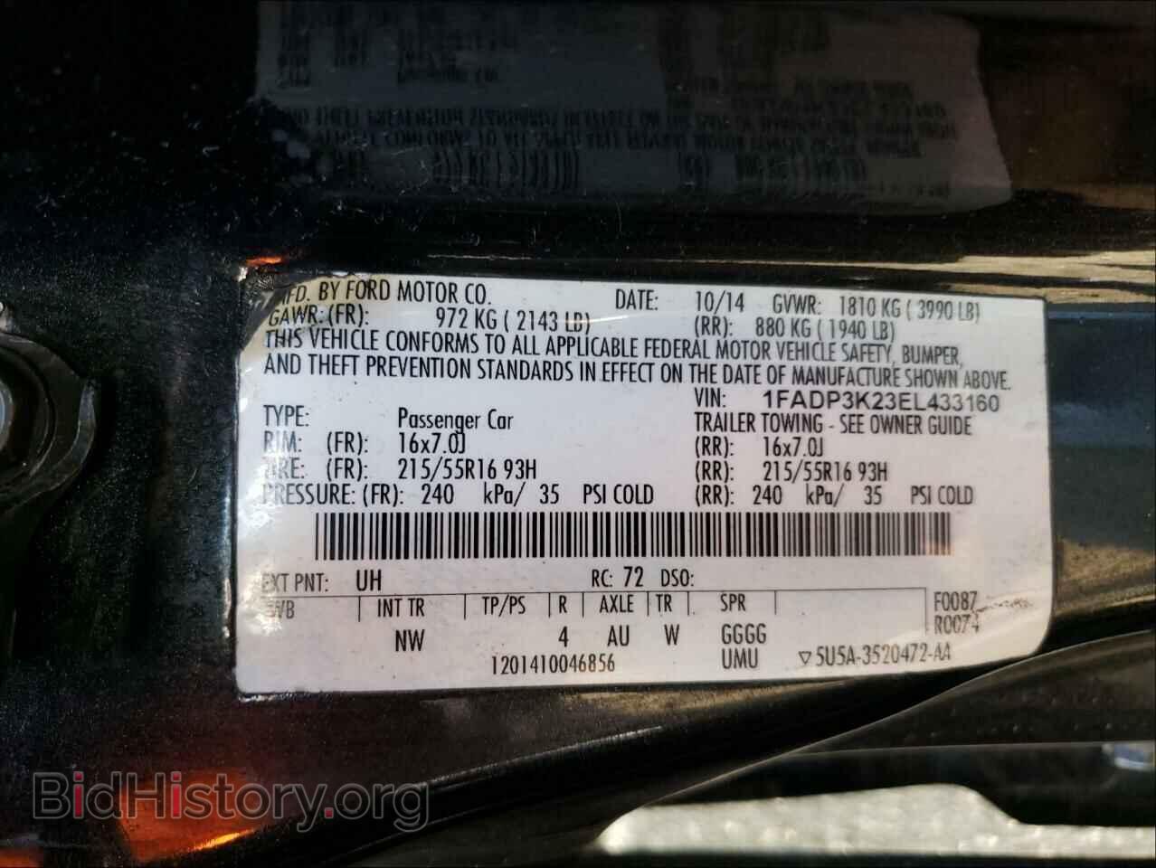 2014 FORD FOCUS - VIN: 1FADP3K23EL433160 - Photo 10