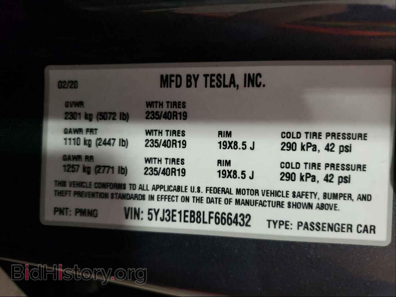 2020 TESLA MODEL 3 - VIN: 5YJ3E1EB8LF666432 - Фото 10