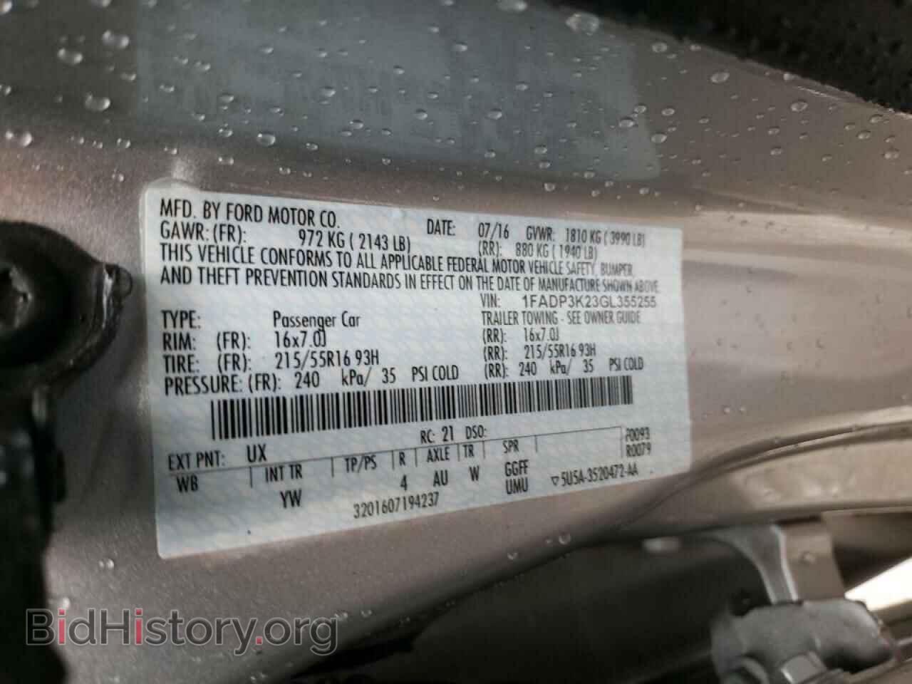 2016 FORD FOCUS - VIN: 1FADP3K23GL355255 - Фото 10