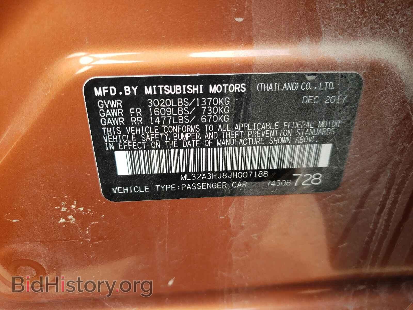 2018 MITSUBISHI MIRAGE - VIN: ML32A3HJ8JH007188 - Фото 10