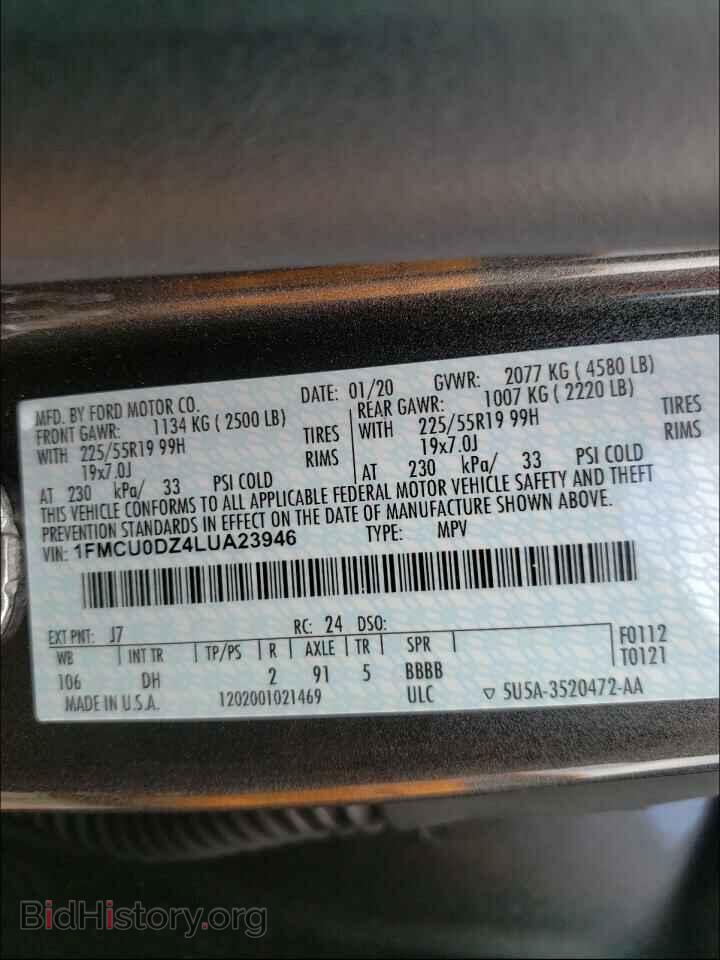 2020 FORD ESCAPE - VIN: 1FMCU0DZ4LUA23946 - Photo 10