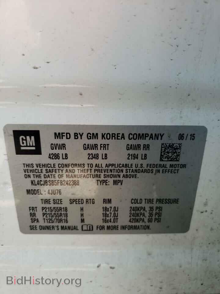 2015 BUICK ENCORE - VIN: KL4CJBSB5FB242388 - Photo 10
