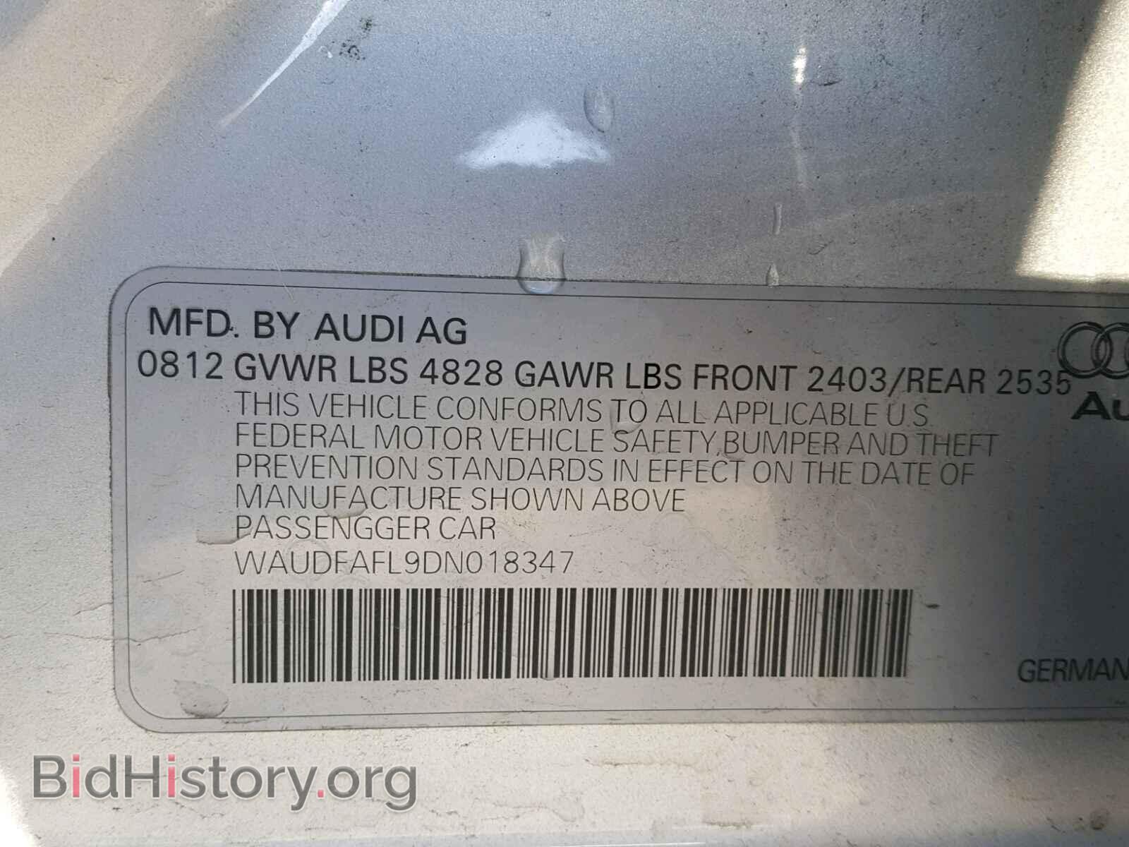 2013 AUDI A4 - VIN: WAUDFAFL9DN018347 - Фото 10