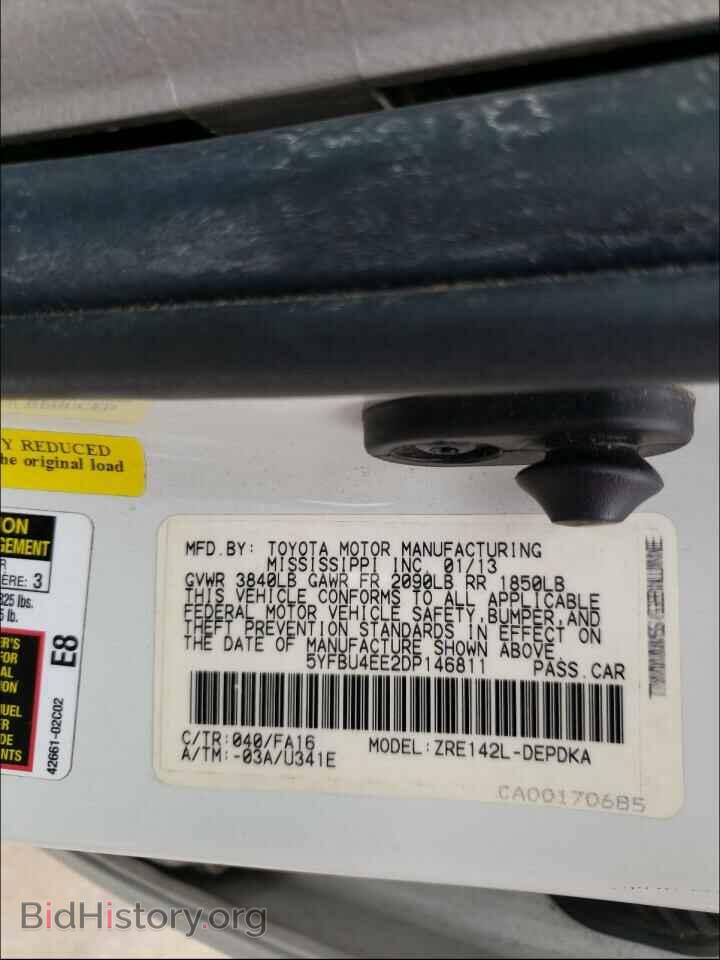 2013 TOYOTA COROLLA - VIN: 5YFBU4EE2DP146811 - Фото 10