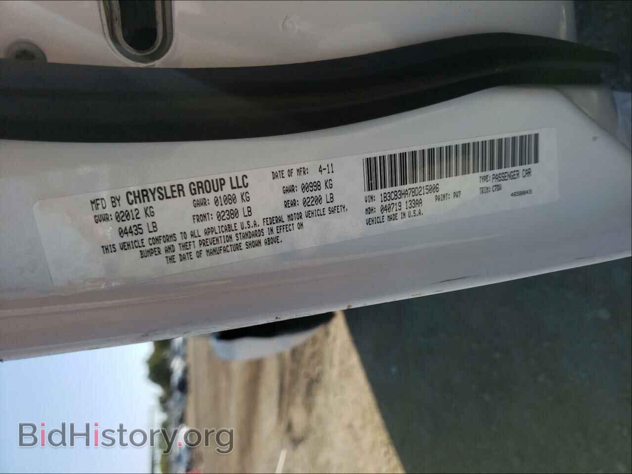 2011 DODGE CALIBER - VIN: 1B3CB3HA7BD215006 - Фото 10