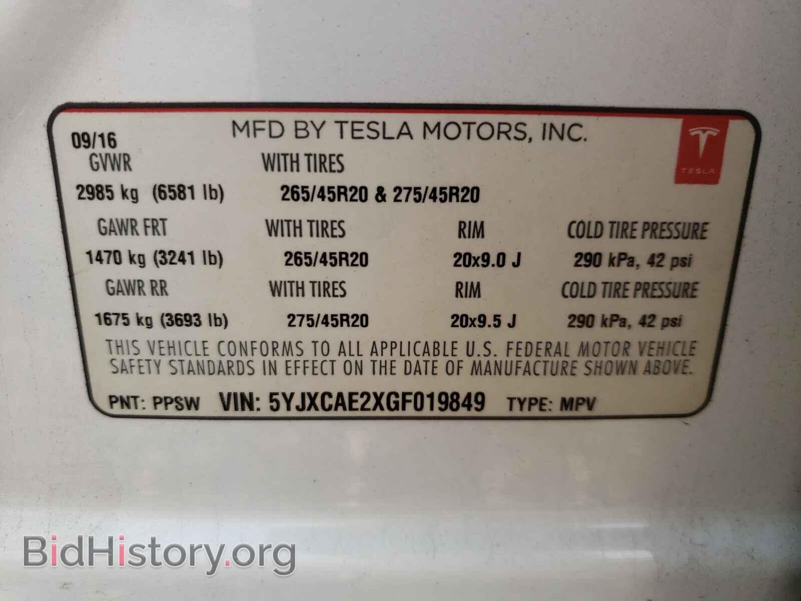2016 TESLA MODEL X - VIN: 5YJXCAE2XGF019849 - Photo 10