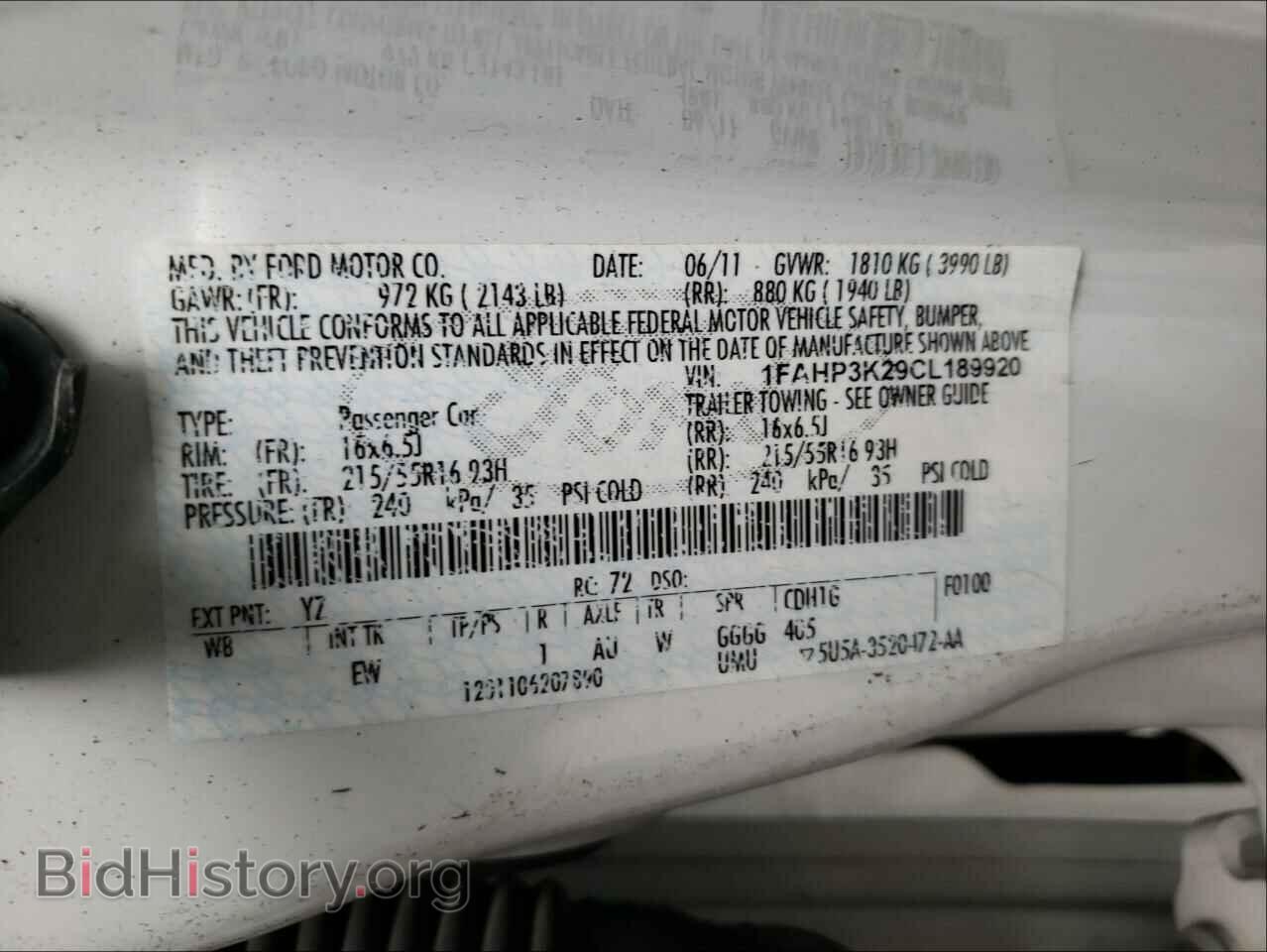2012 FORD FOCUS - VIN: 1FAHP3K29CL189920 - Фото 10