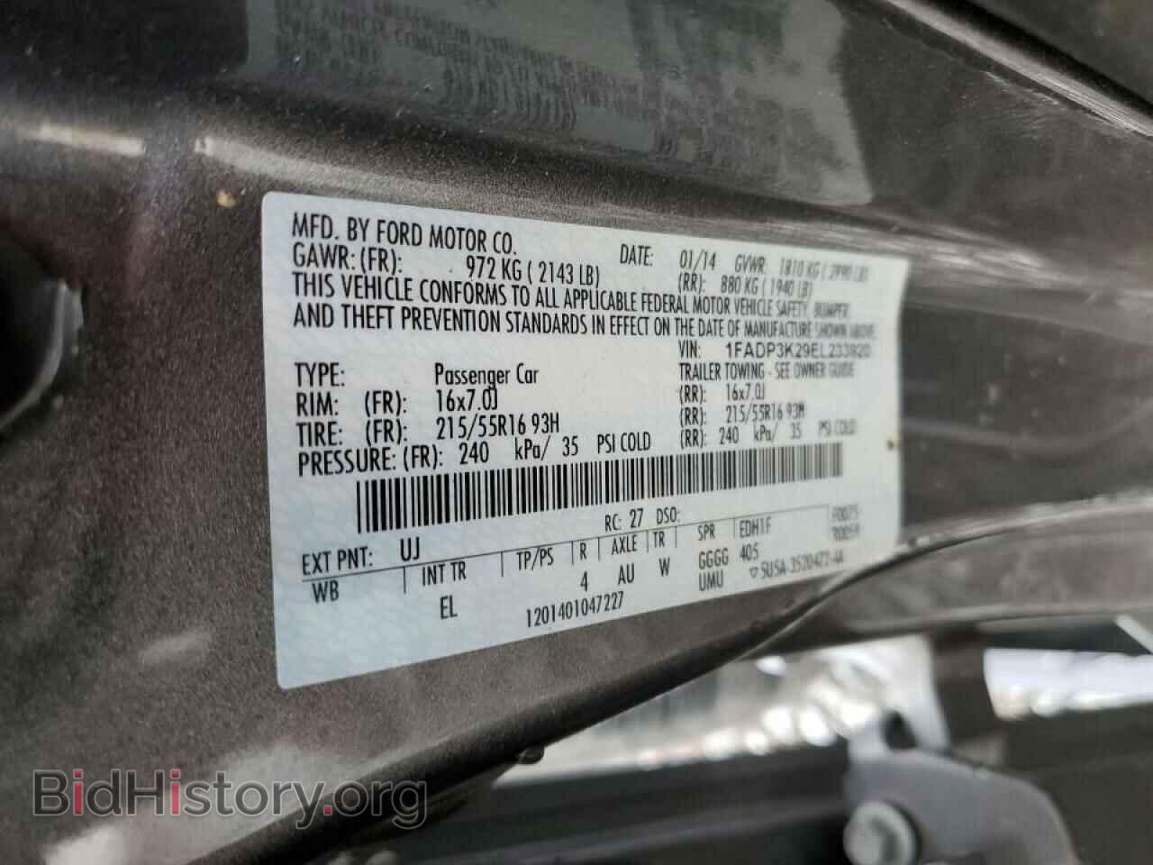 2014 FORD FOCUS - VIN: 1FADP3K29EL233920 - Фото 10