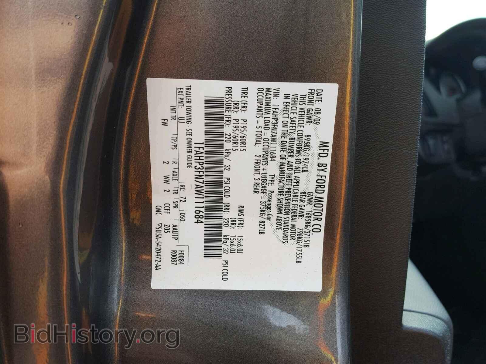 2010 FORD FOCUS - VIN: 1FAHP3FN7AW111684 - Photo 10