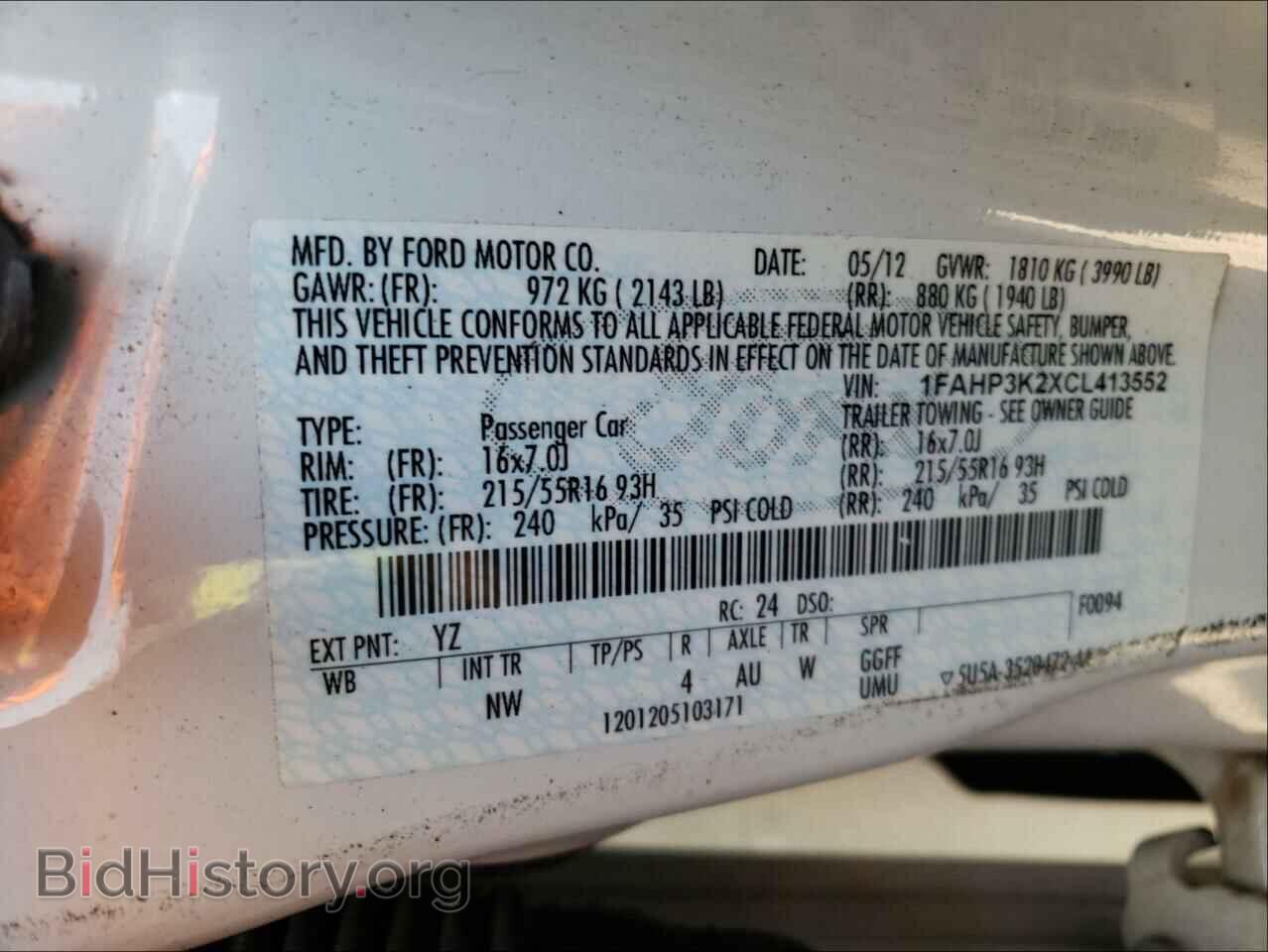 2012 FORD FOCUS - VIN: 1FAHP3K2XCL413552 - Photo 10