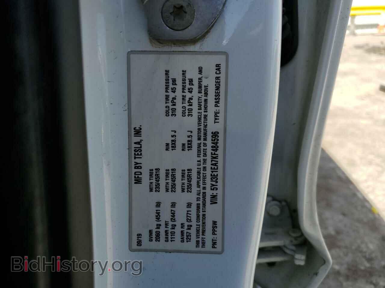 2019 TESLA MODEL 3 - VIN: 5YJ3E1EA7KF484596 - Photo 15