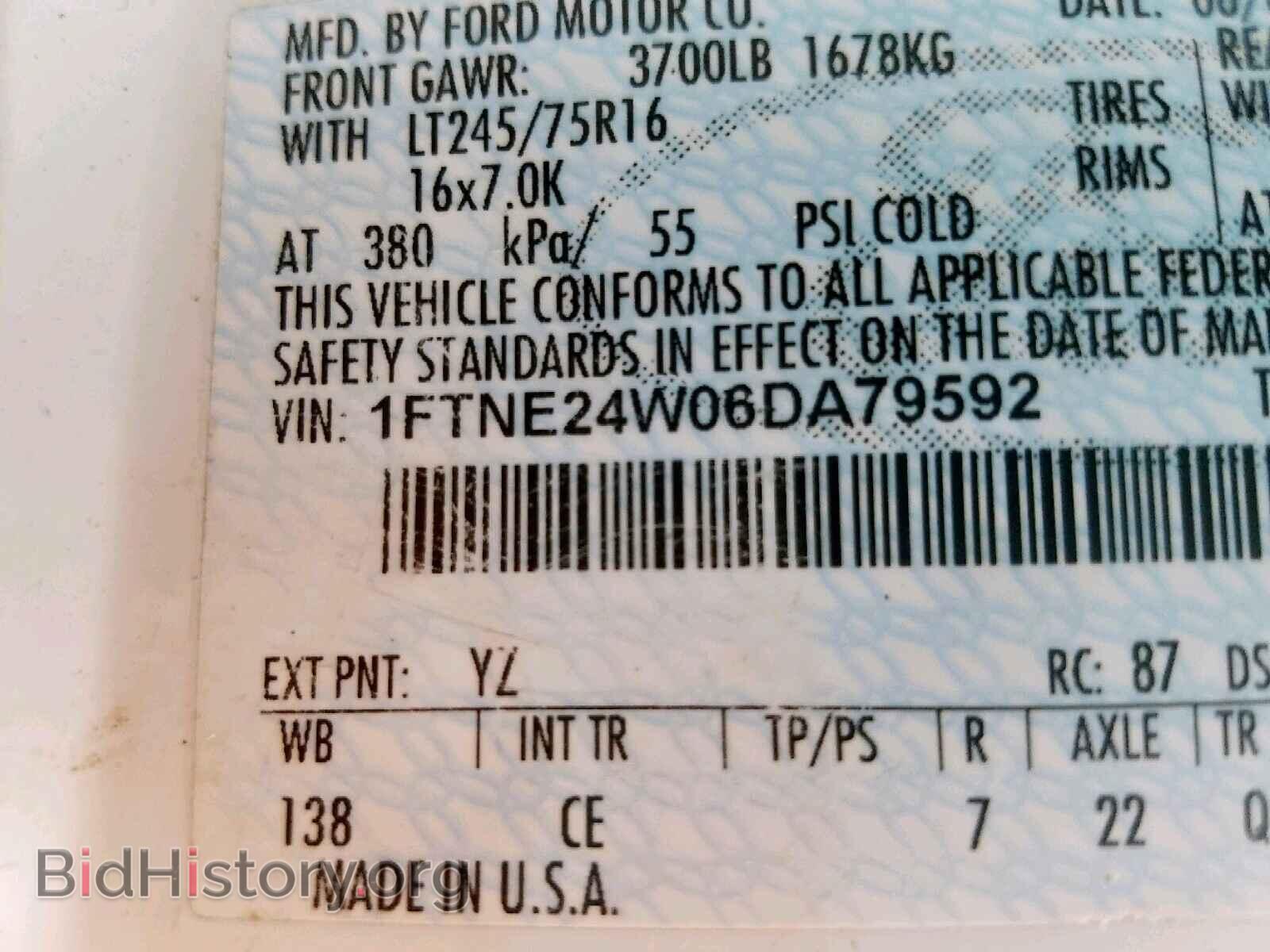 2006 FORD ECONOLINE - VIN: 1FTNE24W06DA79592 - Фото 10