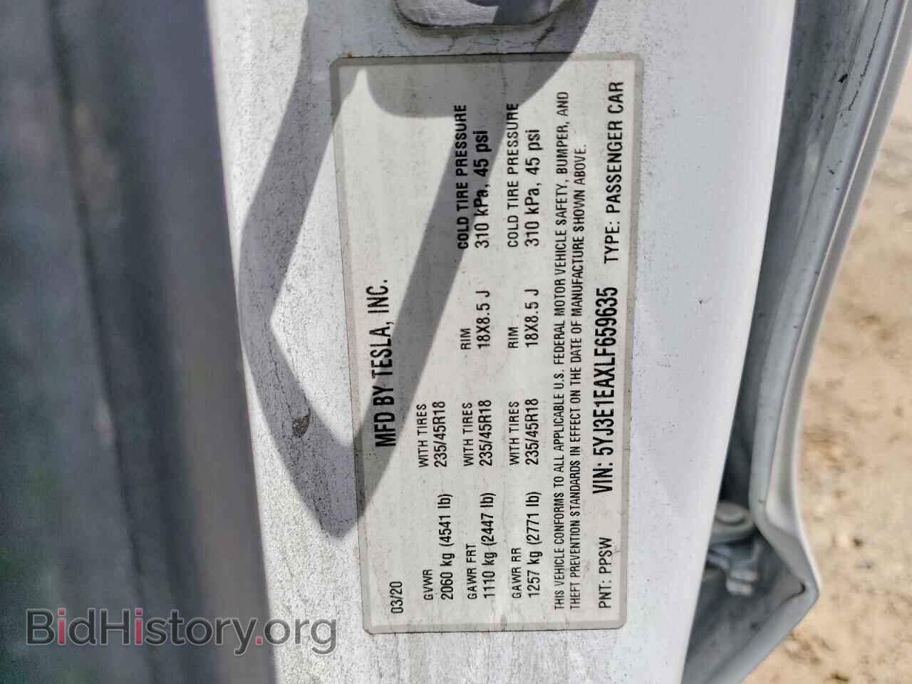 2020 TESLA MODEL 3 - VIN: 5YJ3E1EAXLF659635 - Photo 12