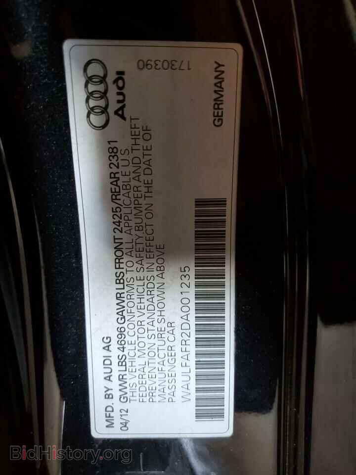 2013 AUDI A5 - VIN: WAULFAFR2DA001235 - Фото 12