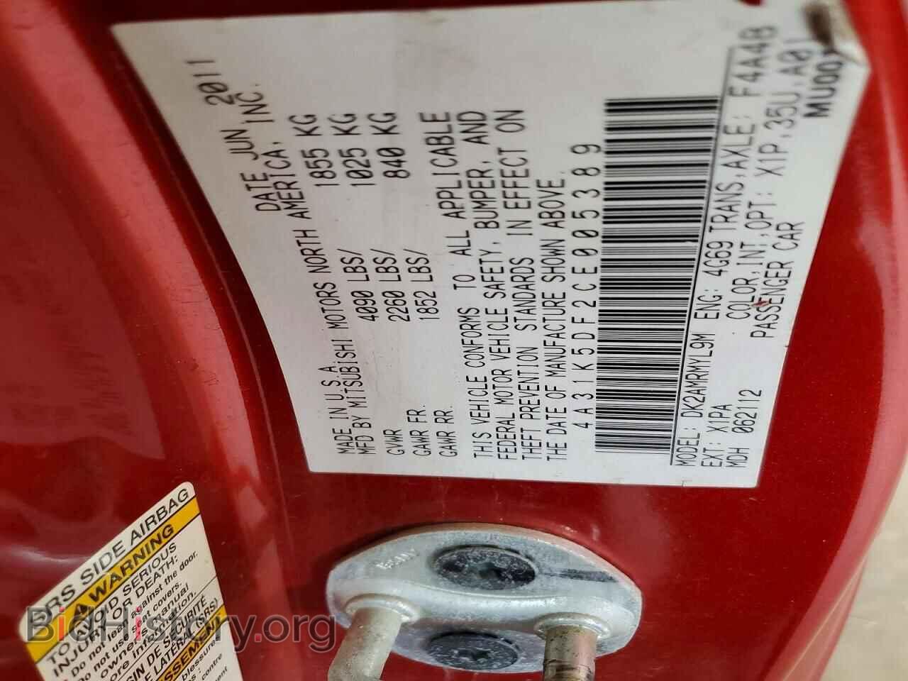 2012 MITSUBISHI ECLIPSE - VIN: 4A31K5DF2CE005389 - Photo 13