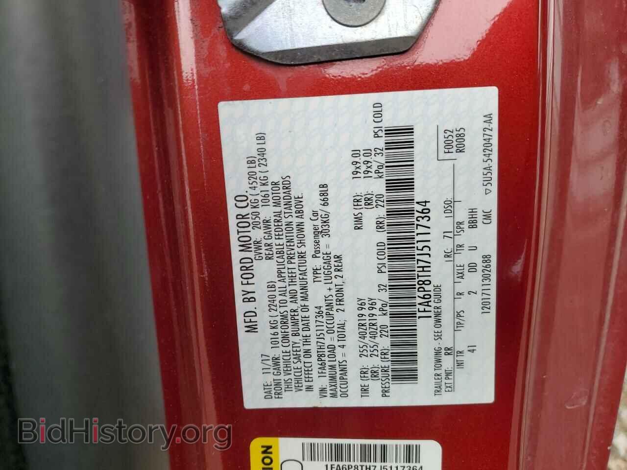 2018 FORD ALL Models - VIN: 1FA6P8TH7J5117364 - Photo 12