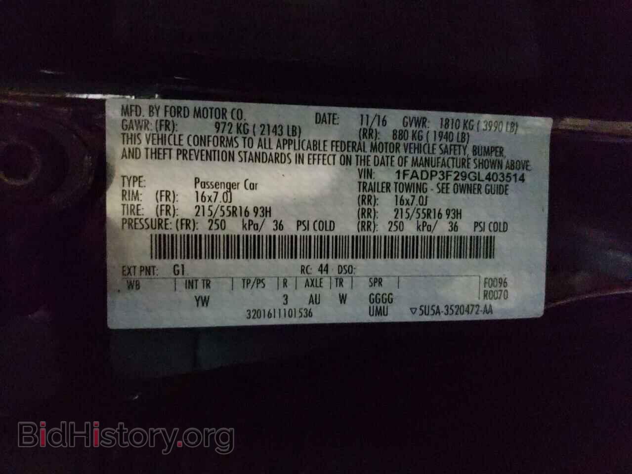 2016 FORD FOCUS - VIN: 1FADP3F29GL403514 - Фото 10