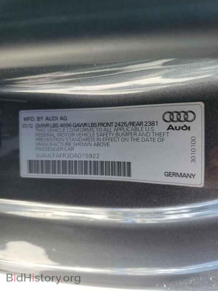 2013 AUDI A5 - VIN: WAULFAFR3DA015922 - Фото 10